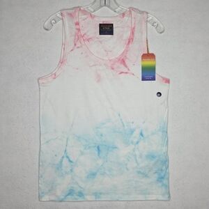Abercrombie & Fitch NWT Pride Tie Dye Croppable Tank Top Pink Blue White Mens XS
